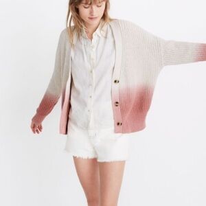 Madewell Dip-Dye Courtland Cardigan Sweater Size S
